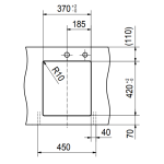 Franke KNG110-37-OX Kubus 2 花崗岩 檯底式單昇盆 (瑪瑙黑色)