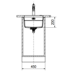 Franke KNG110-37-OX Kubus 2 花崗岩 檯底式單昇盆 (瑪瑙黑色)