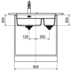 Franke KNG120-PW Kubus 2 花崗岩 檯底式雙昇盆 (極地白色)