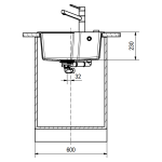 Franke UBG610-56-GE Urban 花崗岩 檯面單昇盆 (石墨色)