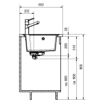 Franke UBG620-86-OX Urban 花崗岩 檯面雙昇盆 (瑪瑙黑色)