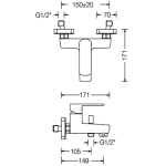 Walrus WR-E157215-BO Son 明牆單控浴缸水龍頭 (白色)