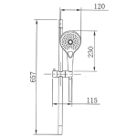 Walrus WR-F0201-CP 按鈕式3速花灑套裝 (鍍鉻色)