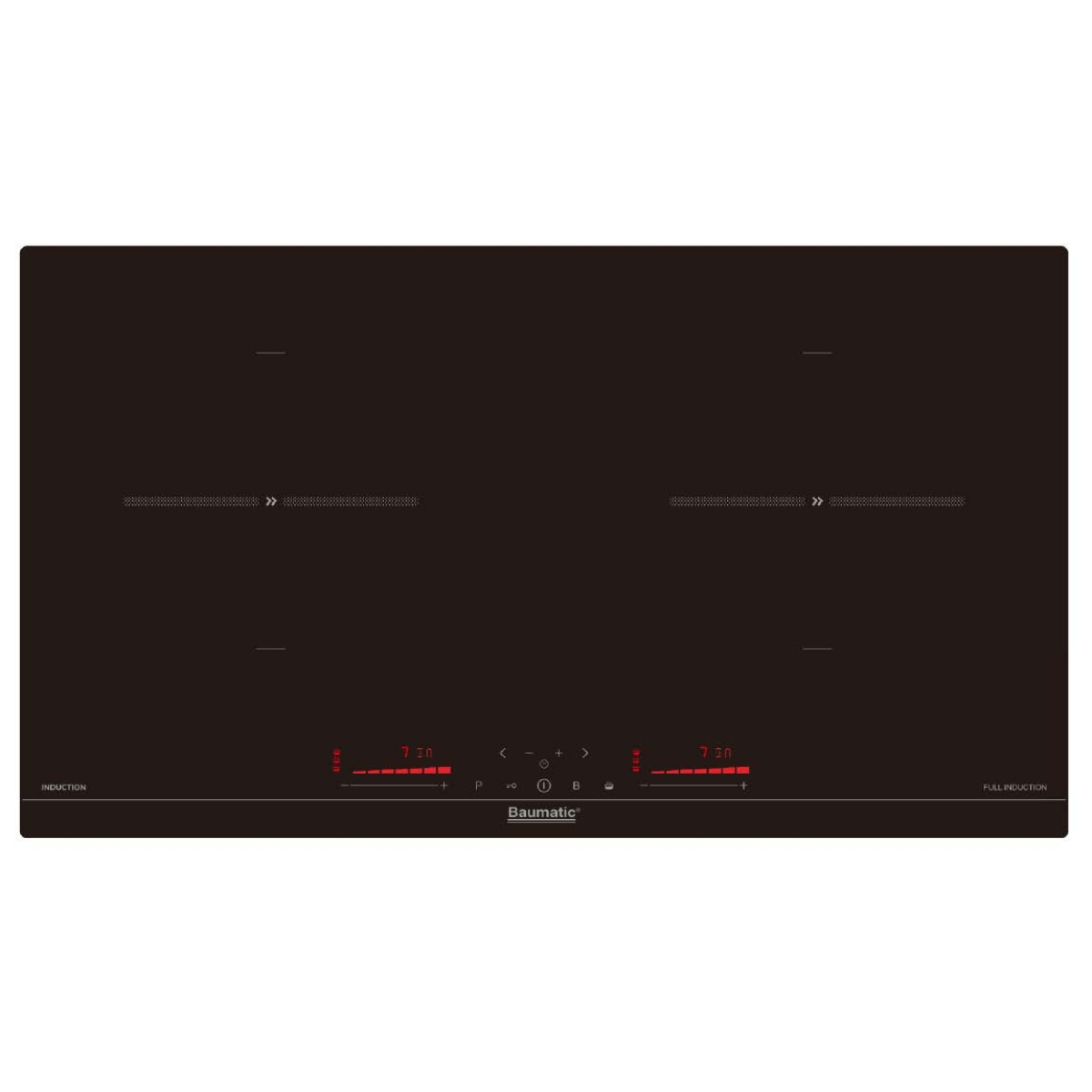 Baumatic BHI714 71厘米 嵌入式雙頭電磁爐 (Eurokera法國玻璃 + 煲具感應 + 過熱斷電) (市場罕有一級能源標籤)