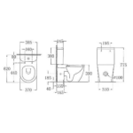 Walrus WR-128013 相連式自由咀無邊直沖式座廁 (配WR-A214廁所板) (不包含風琴喉)