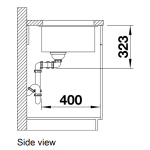 Blanco 523575 Subline 350/350-U 雙盆昇盤 (炭石灰色 Rock Grey)