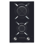 De Dietrich DTG1410X(LPG) 30厘米 嵌入式雙頭石油氣煮食爐 (黑色鋼化玻璃配不銹鋼 + 黑色鑄鐵鍋支架)