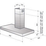 De Dietrich DHB7963X 90厘米 875m³/h 煙囪式抽油煙機