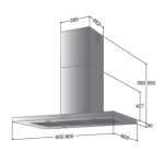 Cristal 尼斯 CL938ES 90厘米 850m³/h 島式抽油煙機