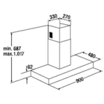 Kuppersbusch DW9310.0E 90厘米 722m³/h 煙囪式抽油煙機