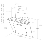 Elica SINFONIA-WH/F/80 80厘米 傾斜煙囪式抽油煙機