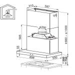 V-Zug AW4T12QTXG AiroClearWall V4000 TwinBlower 120厘米 1413m³/h 煙囟式抽油煙機