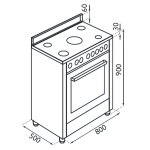 Ricco 意高 RC-8500S 80厘米 全座式五爐頭石油氣櫃爐