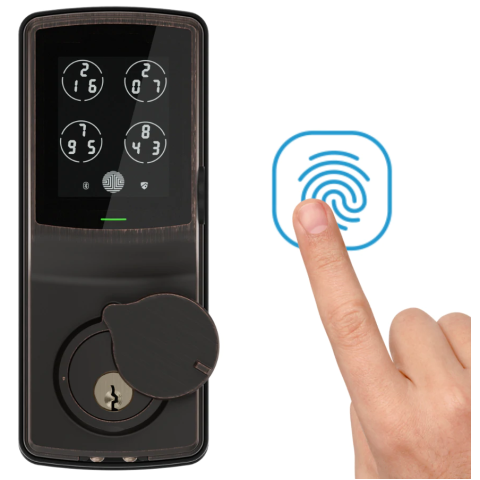 Lockly PGD728F-VB Secure Plus PIN Genie™ 專利防偷窺按鍵+3D指紋+藍牙+鎖匙 智能平頭電子門鎖 (威尼斯古銅色)