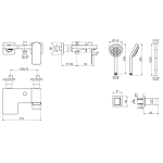 Kohler K-23494T-4-RGD Parallel™ 掛牆式浴缸與淋浴龍頭 (玫瑰金)