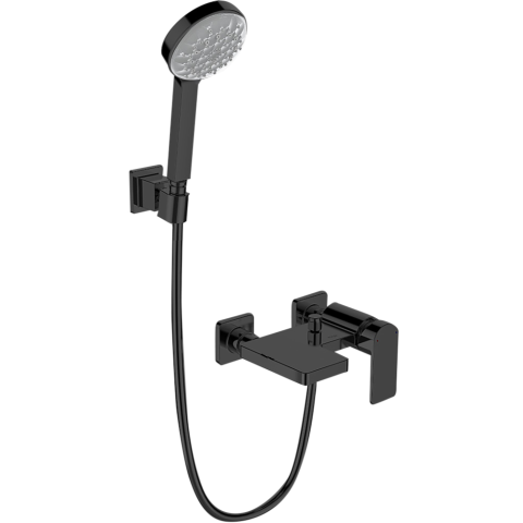 Kohler K-23494T-4-BL Parallel™ 掛牆式浴缸與淋浴龍頭 (黑色)