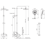 Kohler K-26241T-4-BL Aleo 三出水淋浴柱 - 直接連接 (霧黑色)