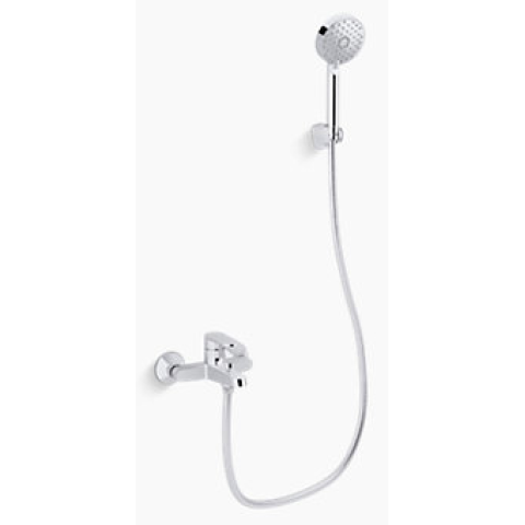 Kohler K-28194T-4-CP Beam 掛牆式浴缸與淋浴龍頭 (拋光鍍鉻)
