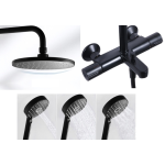 Kohler K-23125T-B9-2BL July™ 恆溫三出水淋浴柱 (亮黑色)