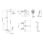 Kohler K-23125T-B9-2BL July™ 恆溫三出水淋浴柱 (亮黑色)