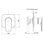 Kohler Taut™ 入牆式花灑面板 (黑色) (K-78990T-4-BL+K-78981T-DR-NA)
