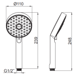 Kohler K-72415T-BL Awaken® 多功能手持花灑- 現代型 (黑色)