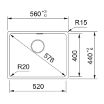 Franke MRG610-52 Maris 花崗岩 單昇盆 (岩灰色)