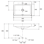 Kohler K-2660X-1-NSG Forefront 長方形檯上式面盆 (缸邊式單龍頭孔) (奶茶色)