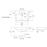 Kohler K-14715X-8-0 24吋 Parliament 台上式面盆 (8"龍頭孔)