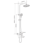 Well Bloom Italy 5009PB 黑色雨淋花灑套裝