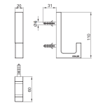Kohler K-27363T-BL Stages 裝牆掛鈎 (黑色)