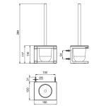 Kohler K-27368T-CH7 Stages 潔廁刷架 (拋光鍍鉻+黑色)