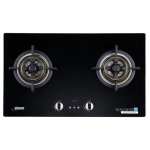 Giggas 上將 GA-9688(TG) 76厘米 嵌入/座檯式 雙頭煤氣煮食爐 (梅花火爐頭設計 + 德國陶瓷玻璃面板 + 黑色鋁邊框設計)