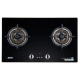 Giggas 上將 GA-9688(TG) 76厘米 嵌入/座檯式 雙頭煤氣煮食爐 (梅花火爐頭設計 + 德國陶瓷玻璃面板 + 黑色鋁邊框設計)