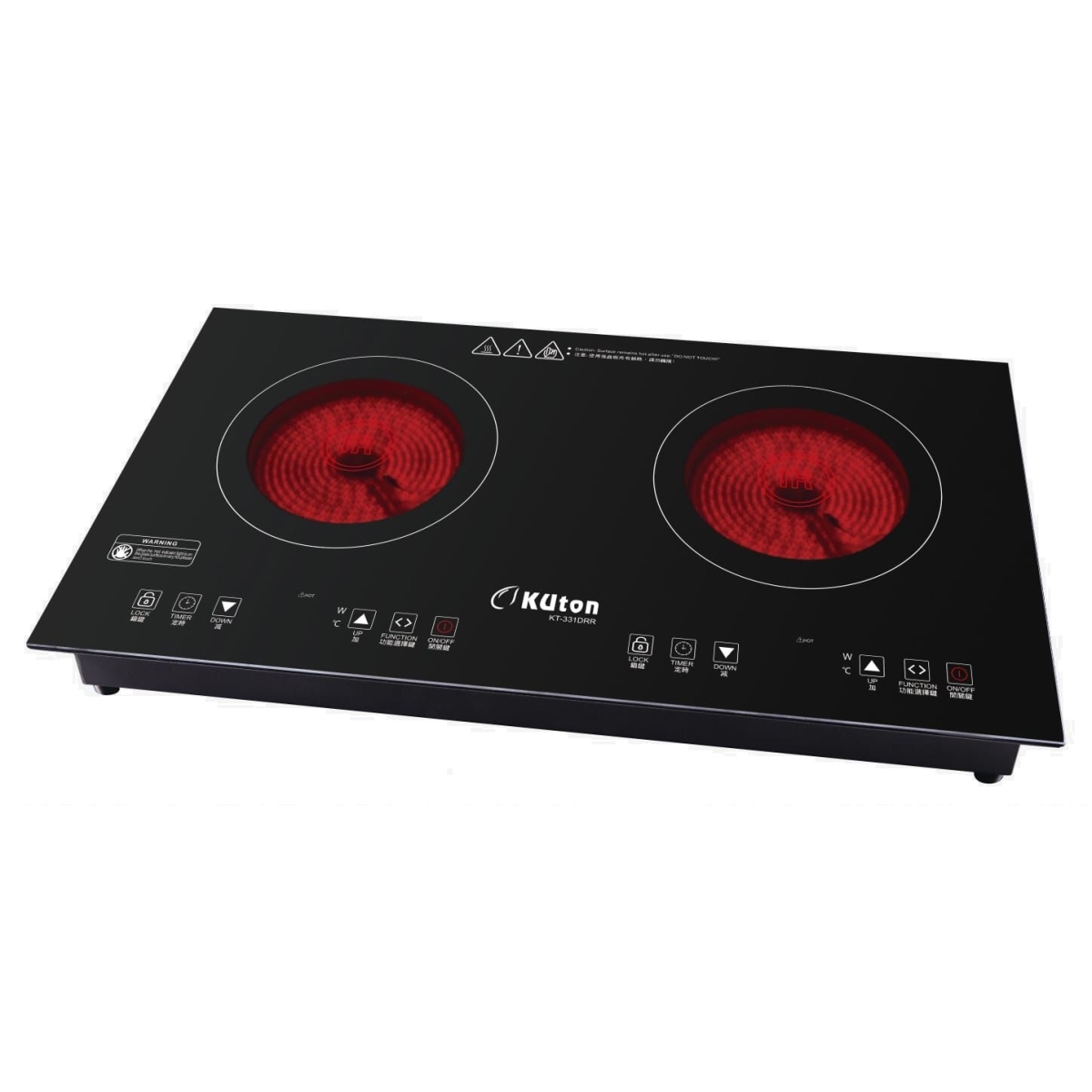 Kuton KT-331DRR 73厘米 2800W 嵌入式雙頭電陶爐
