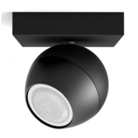 Philips 飛利浦 50471 Buckram Hue 黃白光單頭射燈 1x5W 230V (黑色) (藍牙版) (929003048701)