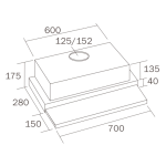 German Pool 德國寶 A70 70厘米 705m³/h 拉趟式抽油煙機