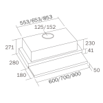 German Pool 德國寶 TFT-700 70厘米 1200m³/h 抽拉式抽油煙機