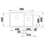 Blanco 526224 Legra 8 雙盆昇盤 (瀝青色 Anthracite)