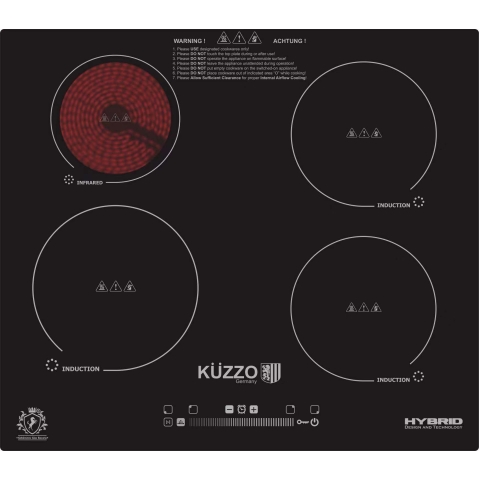 Kuzzo 德國德信 DI-486 59厘米 嵌入/座檯式 混能四頭電磁電陶爐
