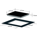 Kuzzo 德國德信 DI-486 59厘米 嵌入/座檯式 混能四頭電磁電陶爐