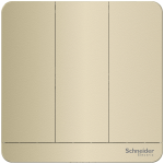 Schneider Electric 施耐德電氣 AvatarOn 16AX 三位單控開關掣連LED指示燈 (沉醉金) (E8333L1LED_WG_C5)