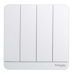 Schneider Electric 施耐德電氣 AvatarOn 16AX 四位雙控開關掣連LED指示燈 (搪瓷白) (E8334L2LED_WE_C5)