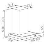 Rosieres RDSV985PN 90厘米 800m³/h 煙囪式抽油煙機