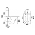 Richford R698 360度雙漩沖水座廁 銀離子抗菌塗層 相連式 自由咀座廁 連緩衝降板 (不包含風琴喉)