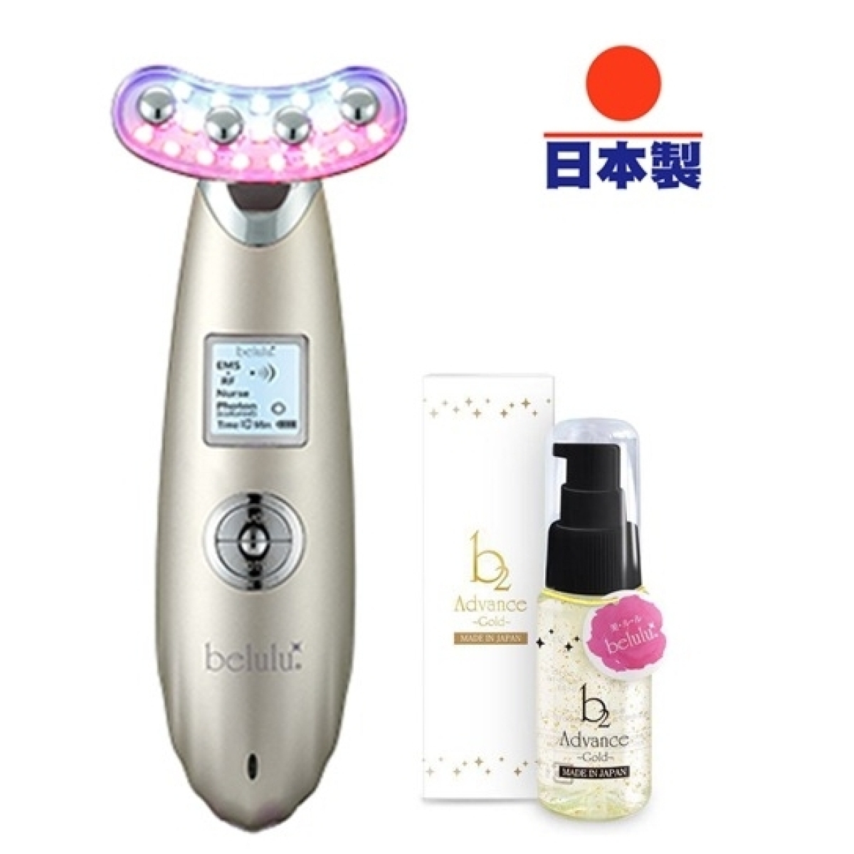 Belulu BUU11P New Rebirth RF射頻LED彩光EMS導入提拉美容儀 (金色)