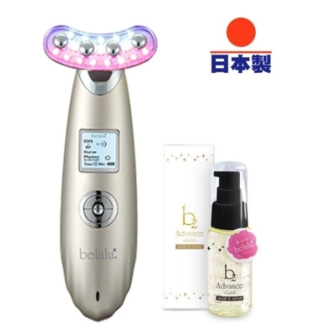 Belulu BUU11P New Rebirth RF射頻LED彩光EMS導入提拉美容儀 (金色)