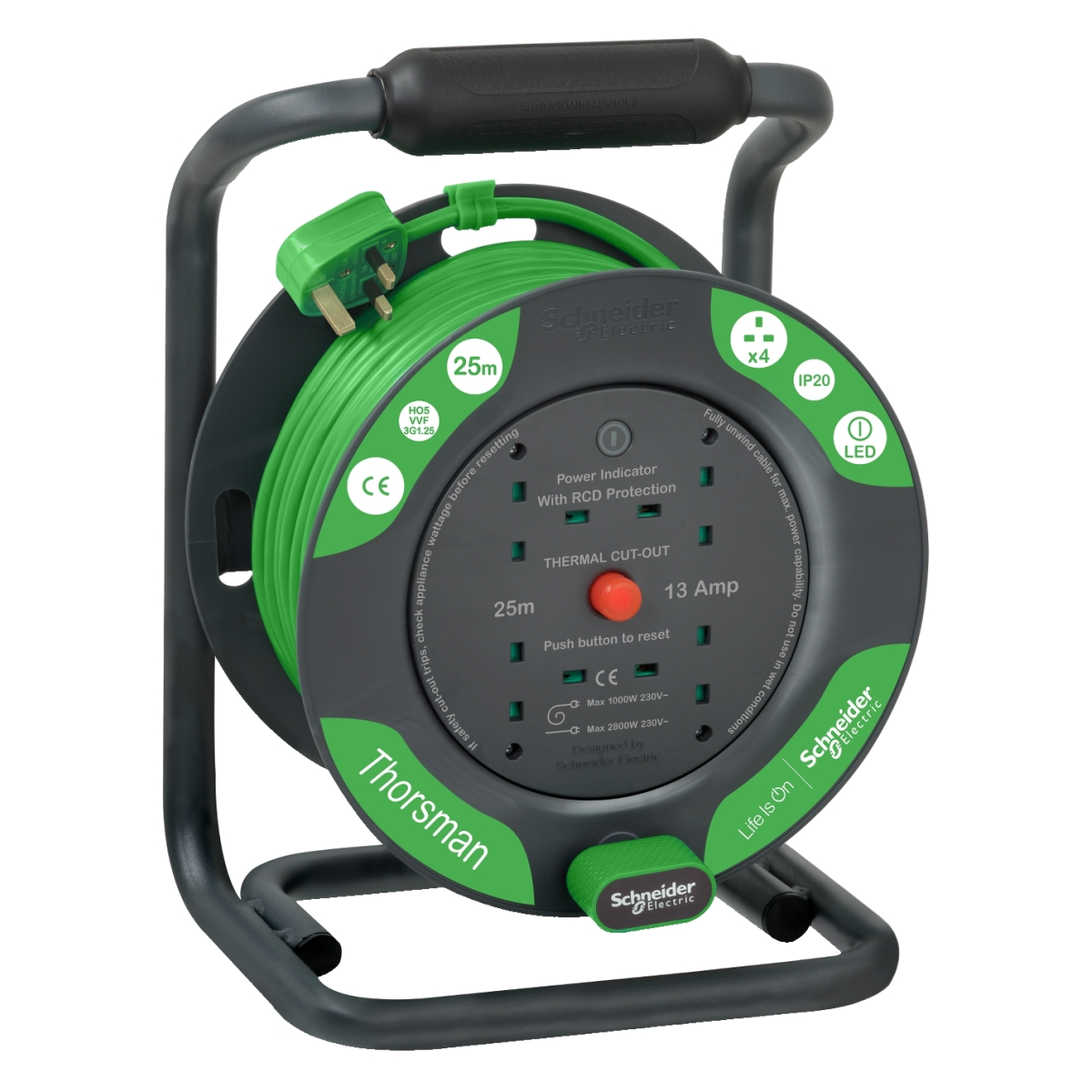 Schneider Electric 施耐德電氣 IMT33143 4x13A 手提電線拖轆 (25米) Schneider Electric 施耐德電氣 IMT33143 4x13A 手提電線拖轆 (25米)