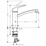 Hansgrohe 31806000 單控廚盆水龍頭 (不鏽鋼)