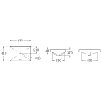 Walrus WR-280802 薄邊半嵌入式檯上洗手盆
